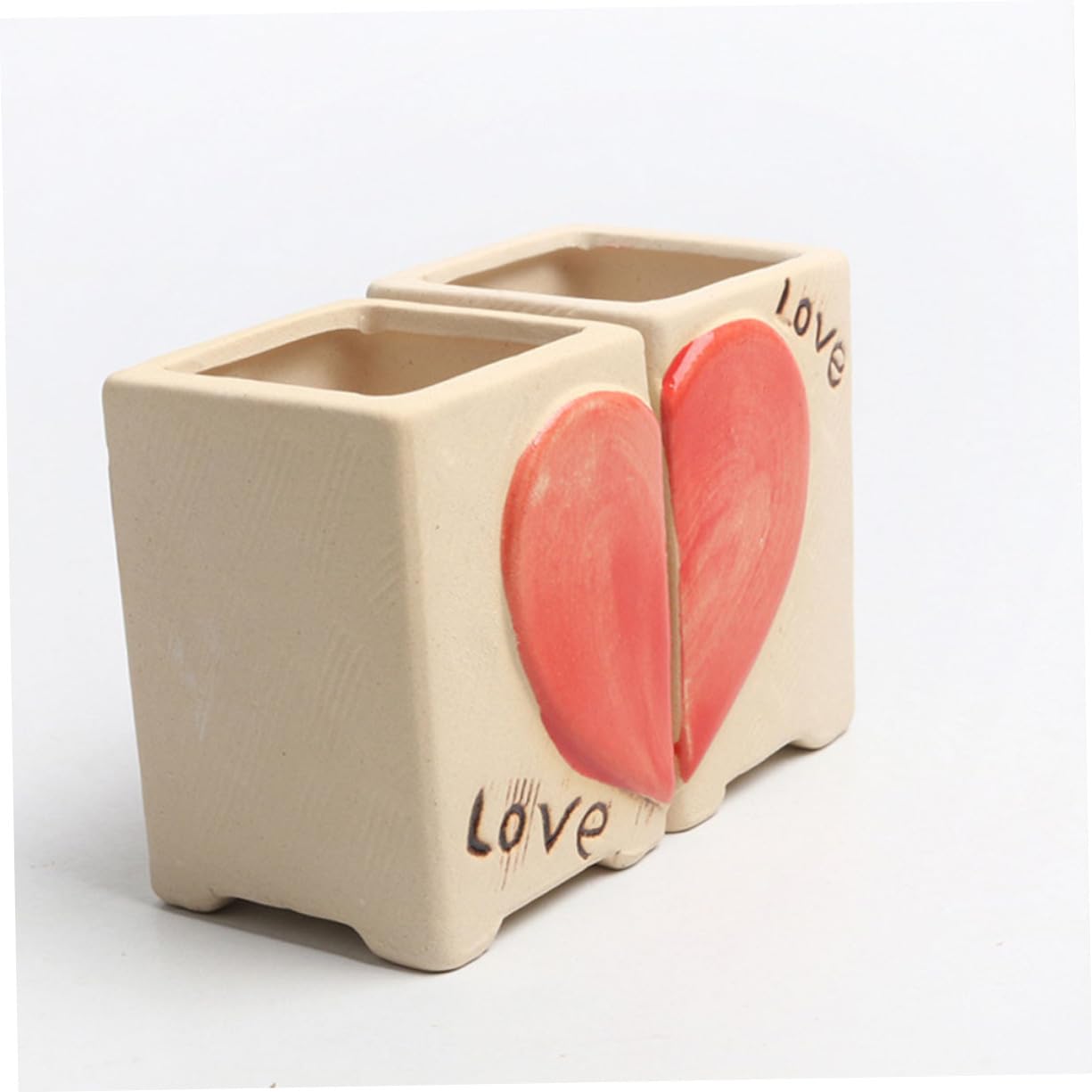 3paires Pot De Fleurs Design Cœur Créatif pour Plantes Succulentes pour Décoration Intérieure Et Extérieure Parfait pour Couples Amoureux