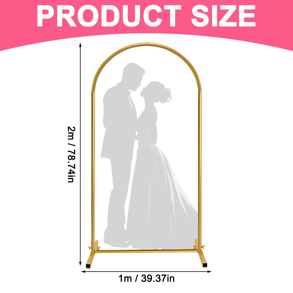 Arco per Matrimonio, 1 x 2 m Supporto per Arco di Palloncini per Matrimoni, Supporto per Arco di Matrimonio, in Metallo, per Feste di Compleanno, Cerimonie, Baby Shower, Lauree, Decorazioni