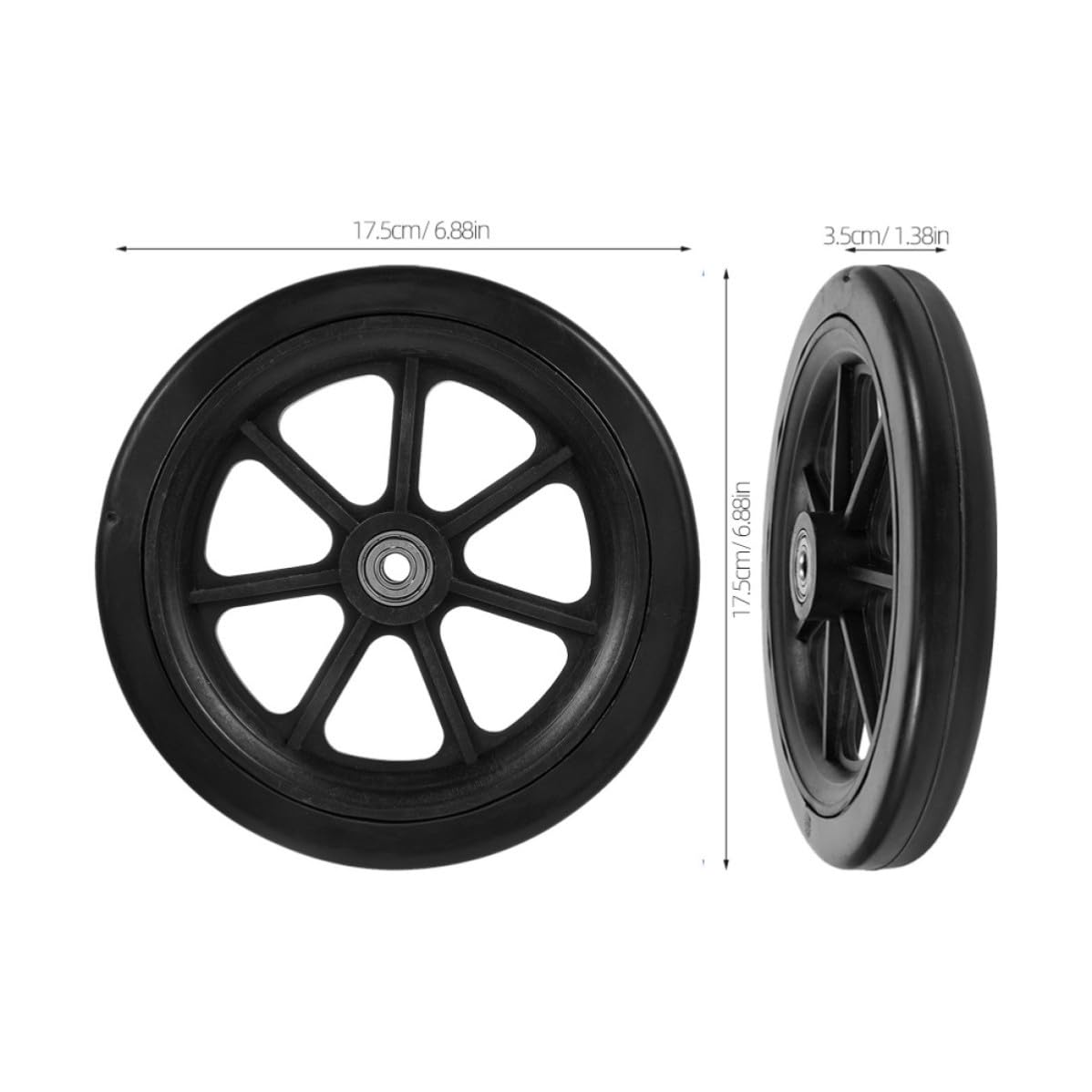 HOMSFOU 2 Pares Ruedas Delanteras de Pvc Silla de Ruedas de Repuesto para Metal Accesorios Duraderos andadores para Carrito de Compras y Uso Diario