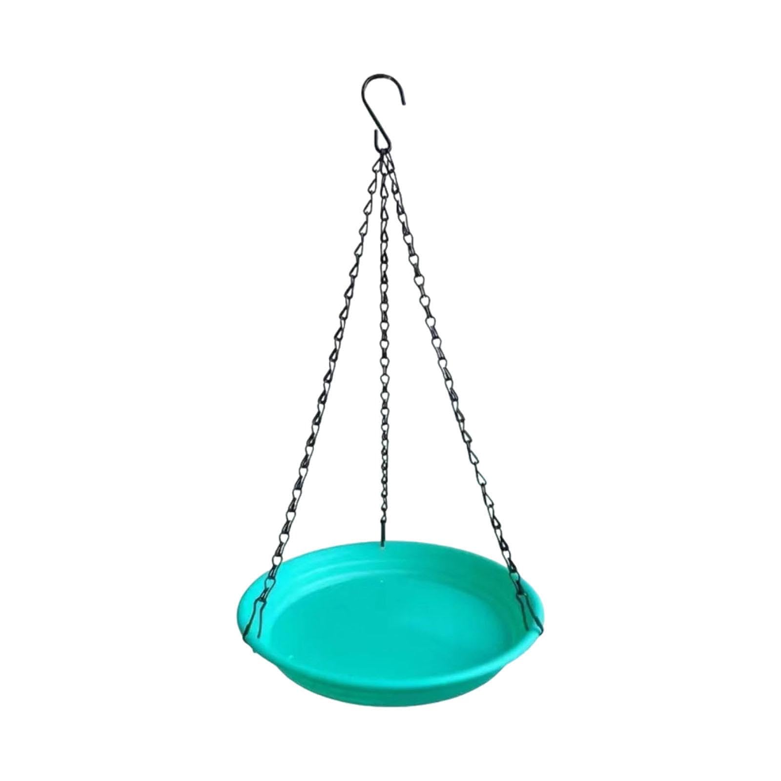 Baoblaze Hanging Bird Feeder Bird Water Bowl Bath Birds Feeding Dish Tray Feeder, Birds Waterer with Metal Hooks,22cm*3cm,Aqua Green — image 1