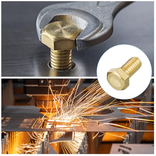 Image of METALLIXITY Hex Head Screw Bolt (3 /8-16x3 /4) 1Pcs, Brass Fully Threaded Solid Brass Hex Bolts Machine Screws - for Machinery Repair