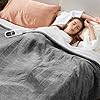 GentleSoft – Manta térmica eléctrica tamaño matrimonial, manta térmica de franela con 12 horas de apagado automático y 6 ajustes de calefacción, lavable a máquina, manta térmica Sherpa con