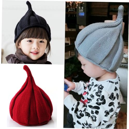 Didiseaon Knit Beanie Hat for Winter Pointed Design for Boys and Comfortable Fit Stylish Red Wine Color for Cold Weather and Fashionable Outfits2