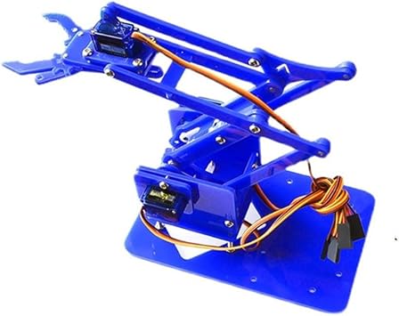 Acrylic Robotic Arm Kit, 4-DOF Robotic Arm,For Arduino For STEM Learning Electronics Set Ages 14+(Black)