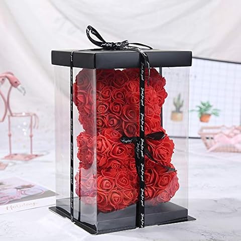 SUPERMOLON Oso de Rosas Foam 25cm con Caja de Regalo y Lazo Cover