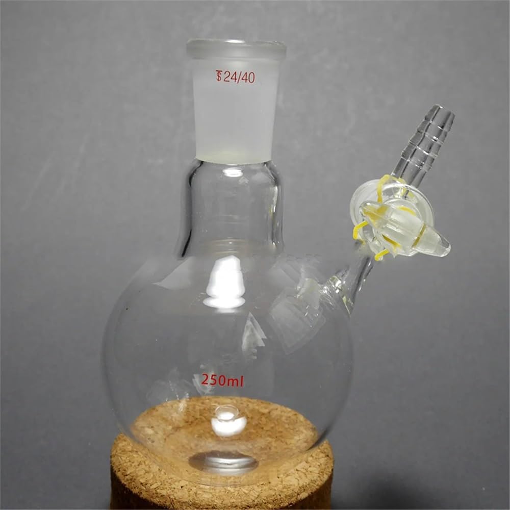 Frasco de vidrio 24/40 de 250 ml con cristalería de laboratorio
