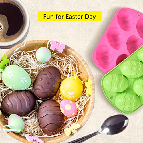 3 Pack Easter Silicone Molds Set, 6 Holes Silicone Easter Candy Molds For Chocolate Bomb Molds, Silicone Egg Shaped Molds Diy Baking Moulds For Easter Party Supplies Multicolor #TOP4
