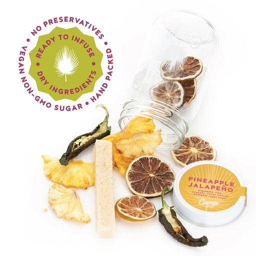 Miniatura 3 de Camp Craft - Mezcla de cóctel - Piña jalapeño  Kit de infusión de mezcla de bebidas premium con frutas deshidratadas, hierbas y azúcar vegano