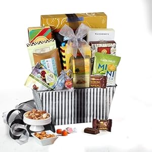 Broadway Basketeers Sweets and Chocolate Gift Basket, Gourmet Gifts with Nuts for Women, Families, College, Congratulations, Appreciation, Valentines Day Delivery, Corporate, Thank You, Get Well.