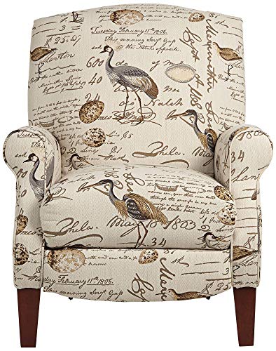 Kensington Hill Birdsong Script and Bird Patterned Recliner Chair Armchair Comfortable Push Manual Reclining Footrest Adjustable Upholstered Bedroom Living Room Reading Home Relax Office - Image 6