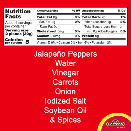 La Costeña Whole Pickled Jalapeño Peppers, 7 Ounce (Pack Of 24) #TOP4