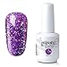Qimisi Soak-Off UV LED Gel Polish Nail Art Manicure Lacquer Glitter Plum