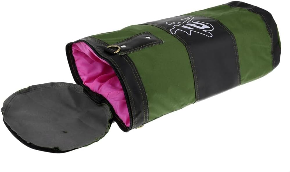 Detachable Canvas Hollow Boxing Bag 50cm- Adjustable Weight, Reinforced for Stability - Stress Relief, Self ion, MMA Training - for DIY Fillers - Olive Green