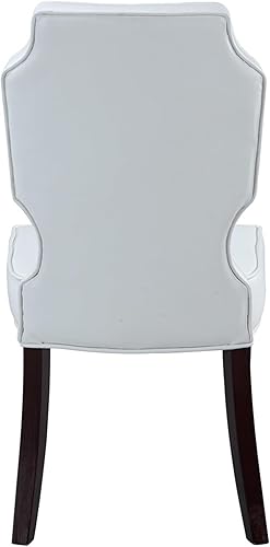 Miniatura 7 de Iconic Home Lennon - Juego de 2 sillas de comedor de piel sintética, modernas, contemporáneas, con botones y patas de madera, color blanco