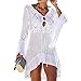 Produktbild Tacobear Gestrickte Strandkleid Damen Sexy Bikini Cover Up Strandponcho Sommerkleid Sommer Bademode Strand Pareo für Damen (Weiß)