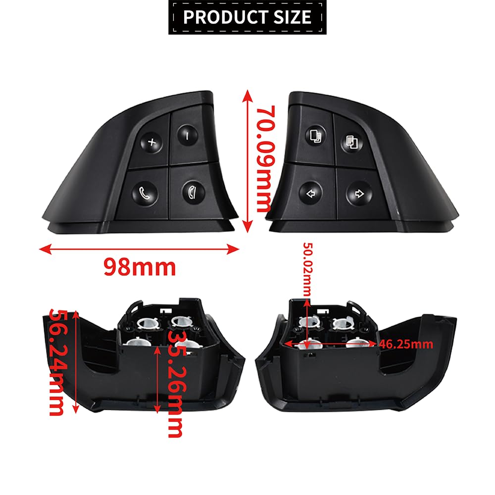 Pulsante multifunzionale dell'interruttore del volante Pulsanti del volante Compatibile con Mercedes Benz W164 W251 ML GL300/350/450 dal 2006 al 2009 16482080109116
