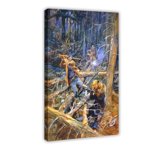 Impression sur toile A Wounded Grizzly pour décoration salon et bureau