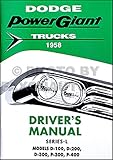  1958 Dodge Pickup Truck Owner\'s Manual Reprint