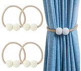 【Uso amplio】 La hebilla magnética está tejida con una cuerda de algodón y una bola de perlas magnéticas, que está de moda y de moda. Es adecuado para cortinas en diferentes ocasiones, como sala de estar, dormitorio, cocina, comedor, baño, oficina, etc. Adecuado para cortinas pequeñas, cortinas finas, cortinas opacas, cortinas de ducha gruesas, cortinas para puertas correderas, etc.