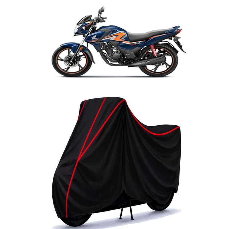 Image of SP 125 Sports Edition Water Resistant Bike Cover for All Motorcycles & Rain | Heavy Duty Taffeta Fabric | UV Protection, Dustproof, Scratchproof | All Weather Two Wheeler Cover with Elastic Bottom