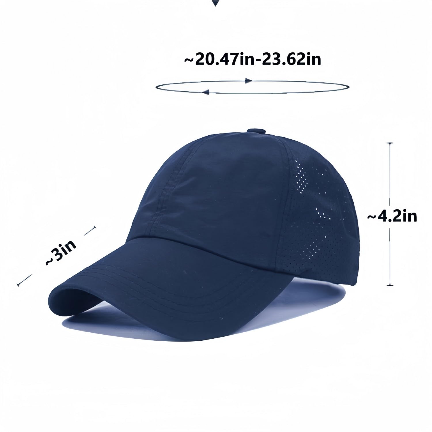 Gorra de béisbol para hombres y mujeres, gorra de béisbol atlética ajustable clásica gorra lisa de secado rápido sombreros de camionero