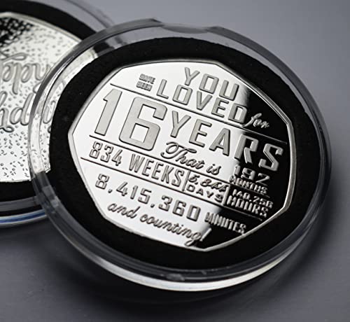 The Commemorative Coin Company 16th Birthday Silver in Capsule. 16 Years And Counting Gift/Present Congratulations/Party/Celebration/Ideas Son/Daughter/Grandson/Granddaughter One Size
