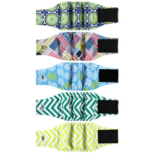 Image of Male Dog Diapers, High Absorbing Dog Belly Bands for Male Dogs, Washable Reusable Dog Males Wraps(5 Pack)
