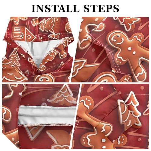 Christmas Gingerbread Kids Pullover Hoodies Warm Hooded Sweatshirt with Packet for Boys Girls B04000093