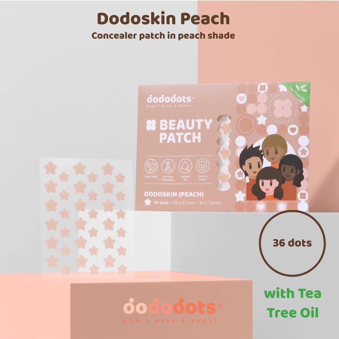 dododots Beauty Patch | DodoSkin 3 im Set Pfirsichbündel | Stern-Pickel-Patches | niedliches Hydrokolloid-Akne-Pflaster | Teebaumöl Akne-Pflaster | schnelle und einfache Behandlung von