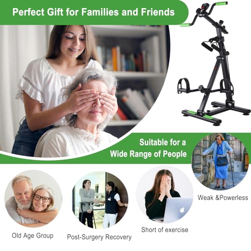 Image of Pedal Exerciser Bike for Seniors, Arm Leg Hand and Knee Elderly Exercise Equipment, Sitting Home Exercise Machine for Total Body, Upper and Lower Limb Physical Therapy Trainer