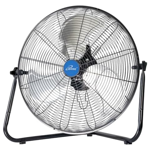 iLIVING 20 Inch 5800 CFM High Velocity Heavy Duty Metal Floor Wall Fan, For Office, Commercial, Workstation, Greenhouse, Garage, Shop Attic Use, Black, UL Listed Cover