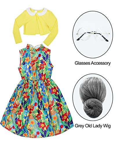image for IKALI Girls 100 Year Old Costume Child Grandma Outfit Old Lady Fancy D