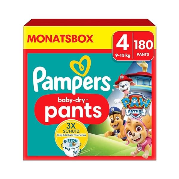 Pampers Windeln Superhelden Pants Größe 4 (9-15kg) Baby-Dry, Maxi mit Stop- und Schutz Täschchen