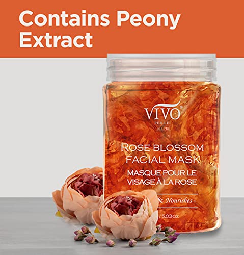 Vivo Per Lei Rose Face Mask - Hydrating Face Mask With Rose & Peony - Moisturizing Face Mask For Smooth Skin - Soothing Facial Mask With Arnica And Aloe To Let Skin Blossom - 150 G/ 5.3 Oz #TOP3