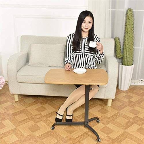 Escritorio plegable con altura ajustable y ruedas bloqueables, ideal para desayunar en la cama y mesa de servir