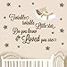 Price comparison product image StickersOnYourWall® Twinkle Twinkle Little Star Do You Know How Loved You Are with Sleepy Teddybear and 15 Stars to apply anywhere on your wall - Brown - Extra Large Text Size 118cm x 74cm