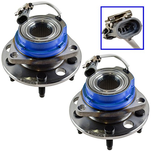 Image of TRQ Front Left and Right Wheel Bearing and Hub Assembly Set 2 Piece Compatible with 1992 Buick Lesabre with ABS 93-99 Lesabre 94-96 Century 92-96 Park Avenue 92-93 Riviera 95-96 Riviera