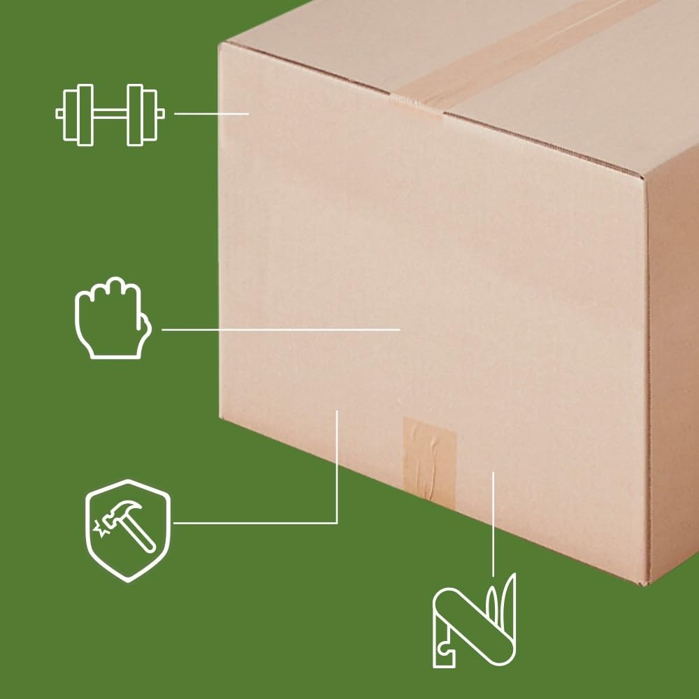Pack and Move - Lot 20 cartons déménagement seconde main - 57 x 39 x 34 cm - Cartons réemployés - Seconde vie - 1 adhésif offert