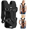 Lukovee Dog Backpack Carrier, Legs Out Easy-fit Dog Front Carrier for Small Medium Dogs, Adjustable Hands Free Dog Chest Carrier for Hiking Cycling (B,Medium)