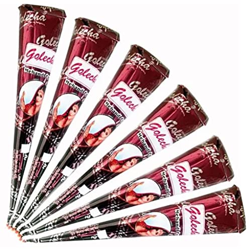 Pack of 6 | 100% Natural Ready to Use Henna Paste Hair Color Hair Dye Cones
