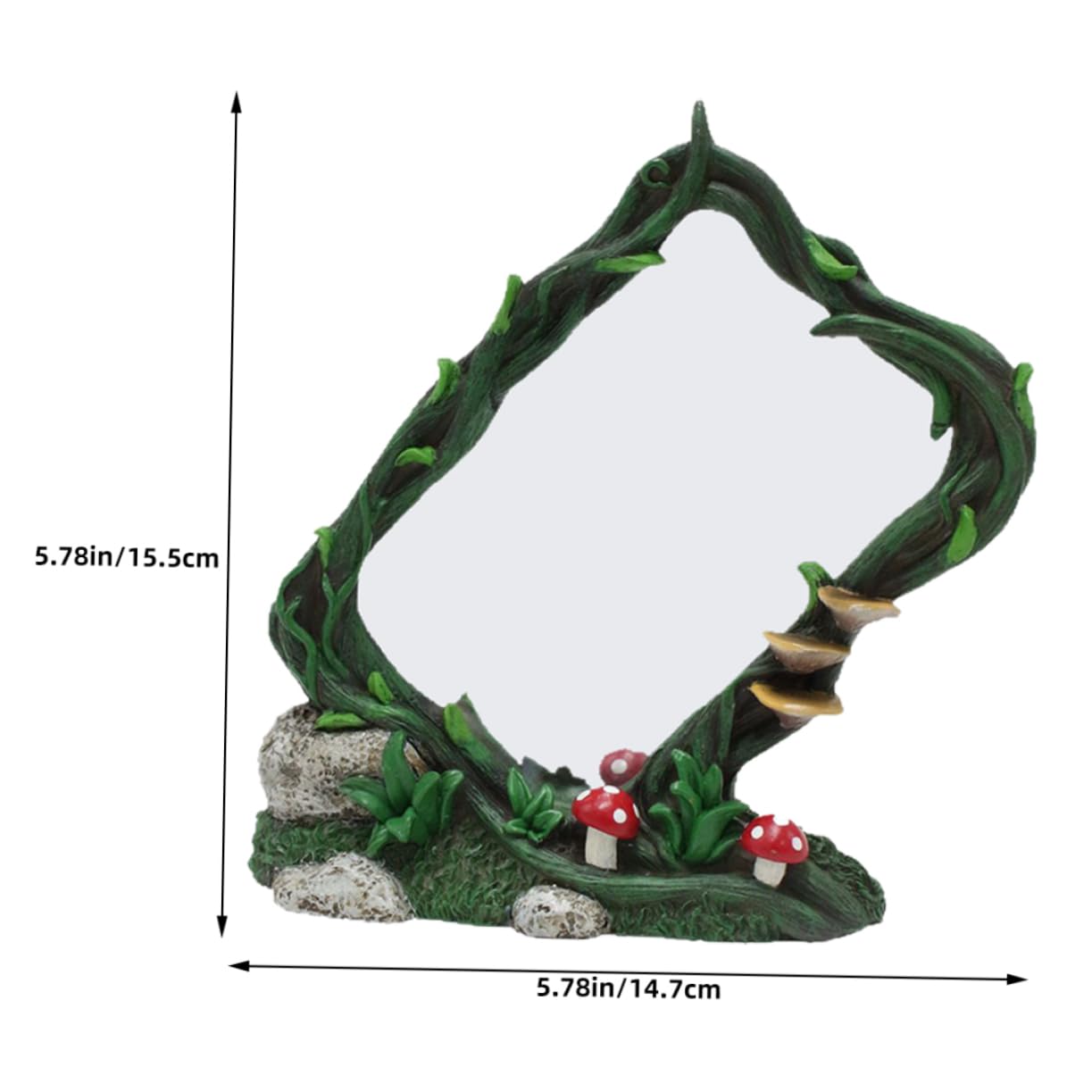 FUNOMOCYA Unique Floral Mirror Small Vintage Mirror Resin Vine for Nursery Girl Living Room Wall Dec