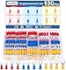 180 Stücke Ringkabelschuhe, Hanibos 0.5-6.0mm² Ring Kabelschuhe Set M4/M5/M6/M8 Teilisoliert Quetschverbinder 12 Größe Kabelschuhe Ring für Garagen, Autoteile, Mechaniker, Werkstätten