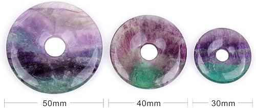 Miniatura 6 de JOE FOREMAN Anillo de piedras preciosas naturales multicolor de fluorita arcoíris de 1.575 pulgadas (1.575 in) para hacer joyas, 1 unidad