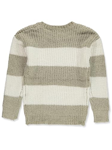 Girls' Striped Rugby Sweater - Ivory, 7-82