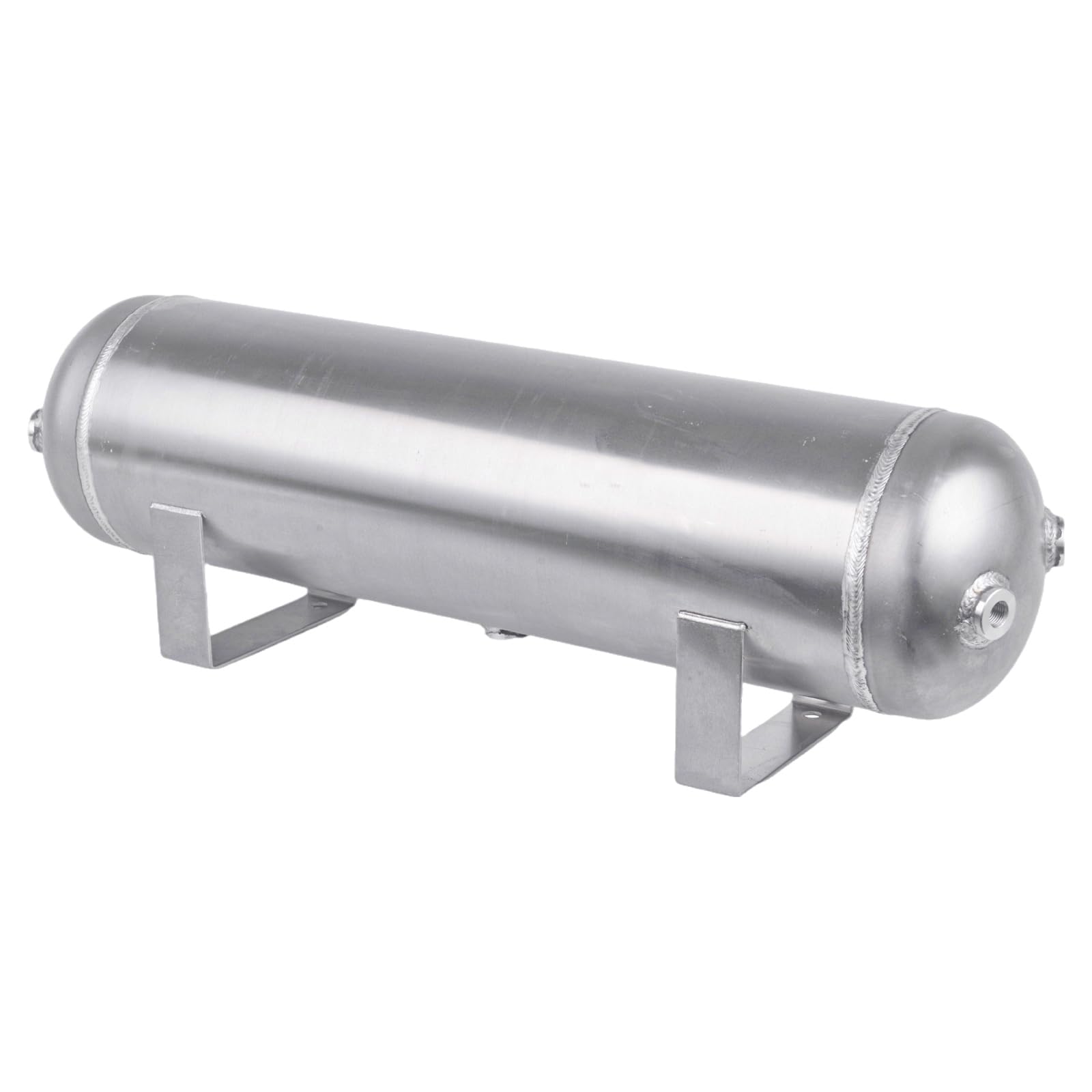 ZHSYMX 4 Gallon (15 Liter)5 Ports compressed air storage tank air ride receiver tank for Air Ride Suspension Car Train Truck Horn Silver