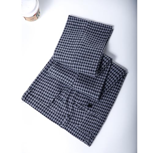Black Tweed Plaid Trousers Men Casual Pants Wool Formal Suit Pants Men2