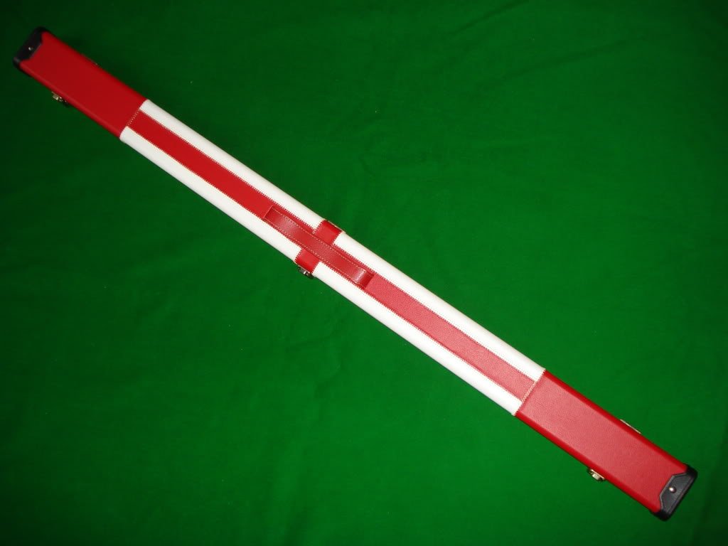 Hand Crafted 3/4 St Georges Cross Leather Hard Snooker Cue Case