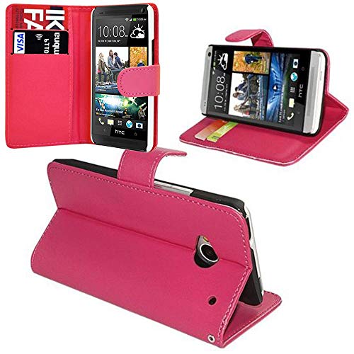 annaPrime Etui Coque Housse pour HTC One Mini M4, Etui Portefeuille Support Video Cuir PU Couleur Rose