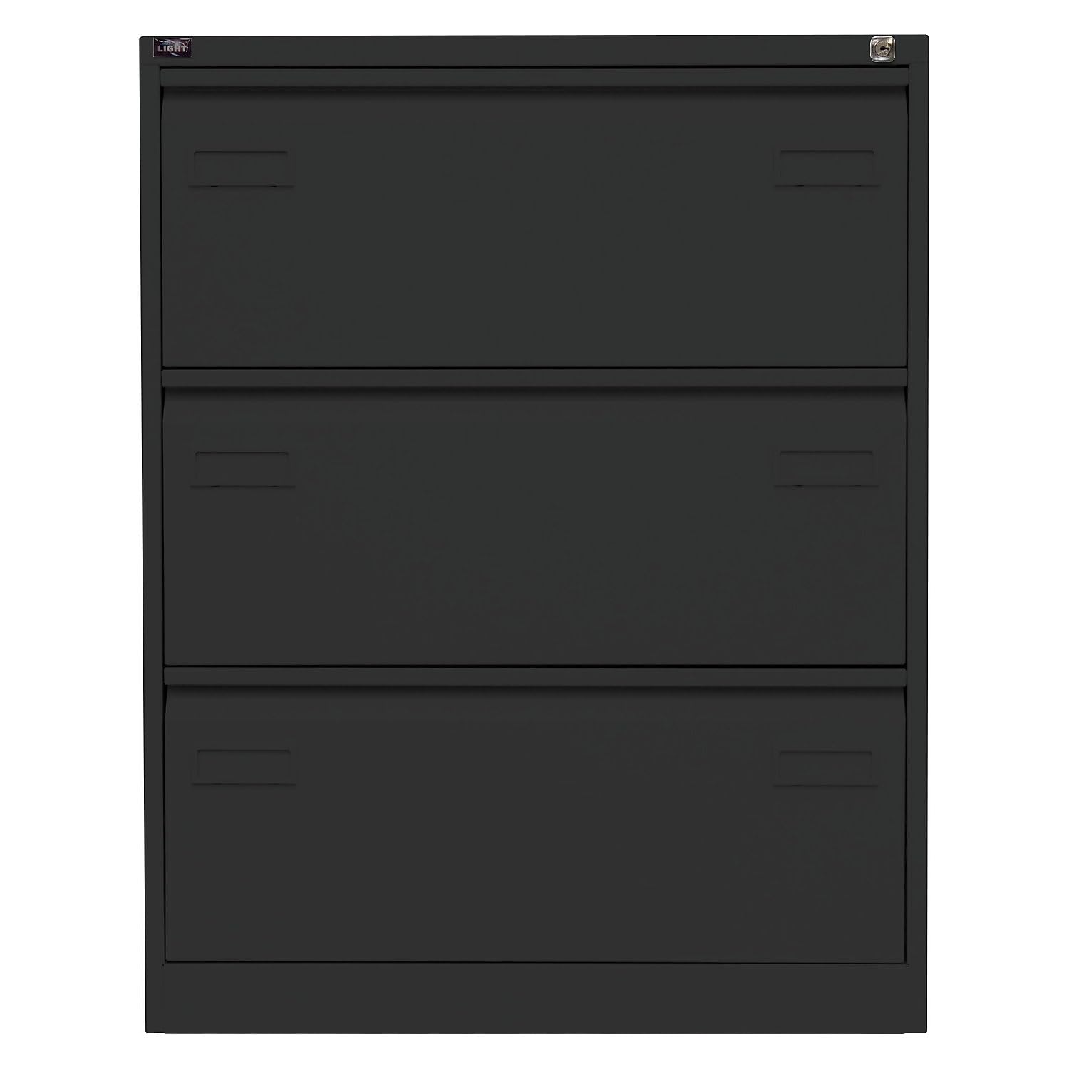BISLEY Light Hängeregistraturschrank, doppelbahnig, DIN A4, 3 HR-Schubladen, Metall, 633 Schwarz, 62.2 x 80 x 101.6 cm