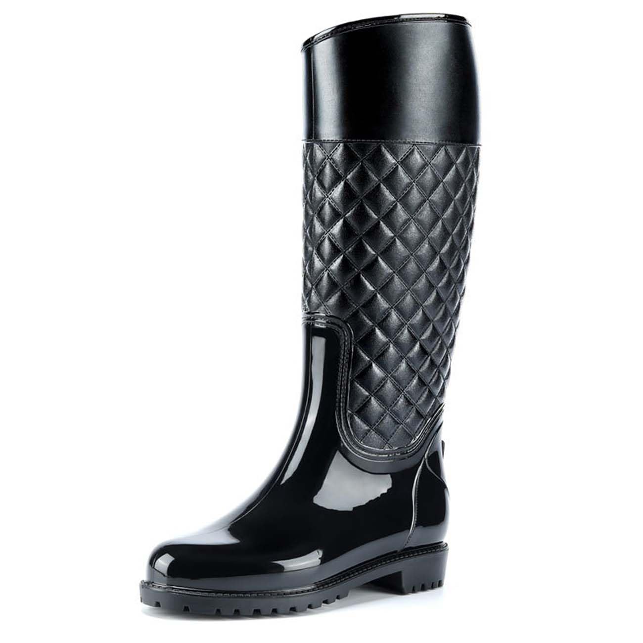 Botas de Agua Mujer - Rain Boots Impermeable - Negro - Talla Única - Caucho - Clásico - Outdoor - Mujeres